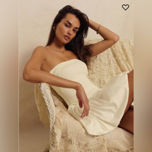 NWT Reformation Margot Cotton Mini Dress in Fior Di Latte Size Medium $248 - Picture 3 of 6